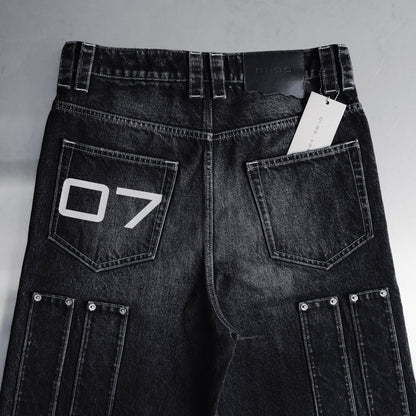 01-99 ABANDON DENIM SHORTS - Black