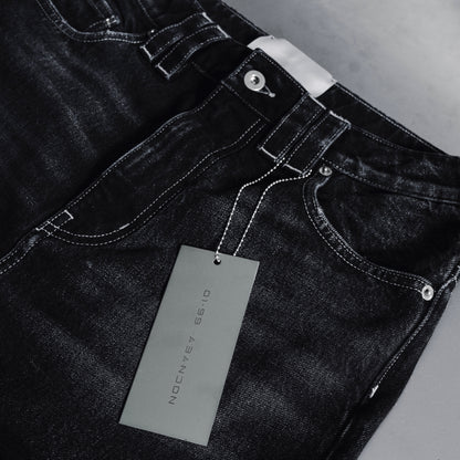01-99 ABANDON DENIM SHORTS - Black
