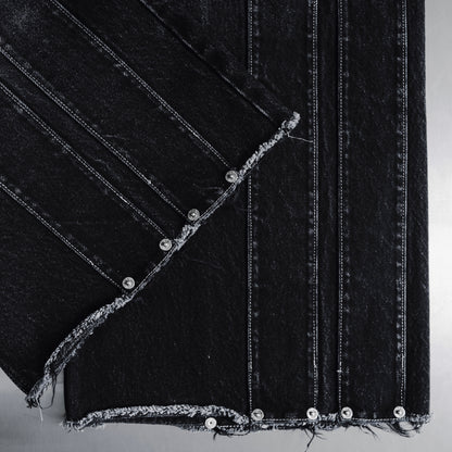01-99 ABANDON DENIM SHORTS - Black